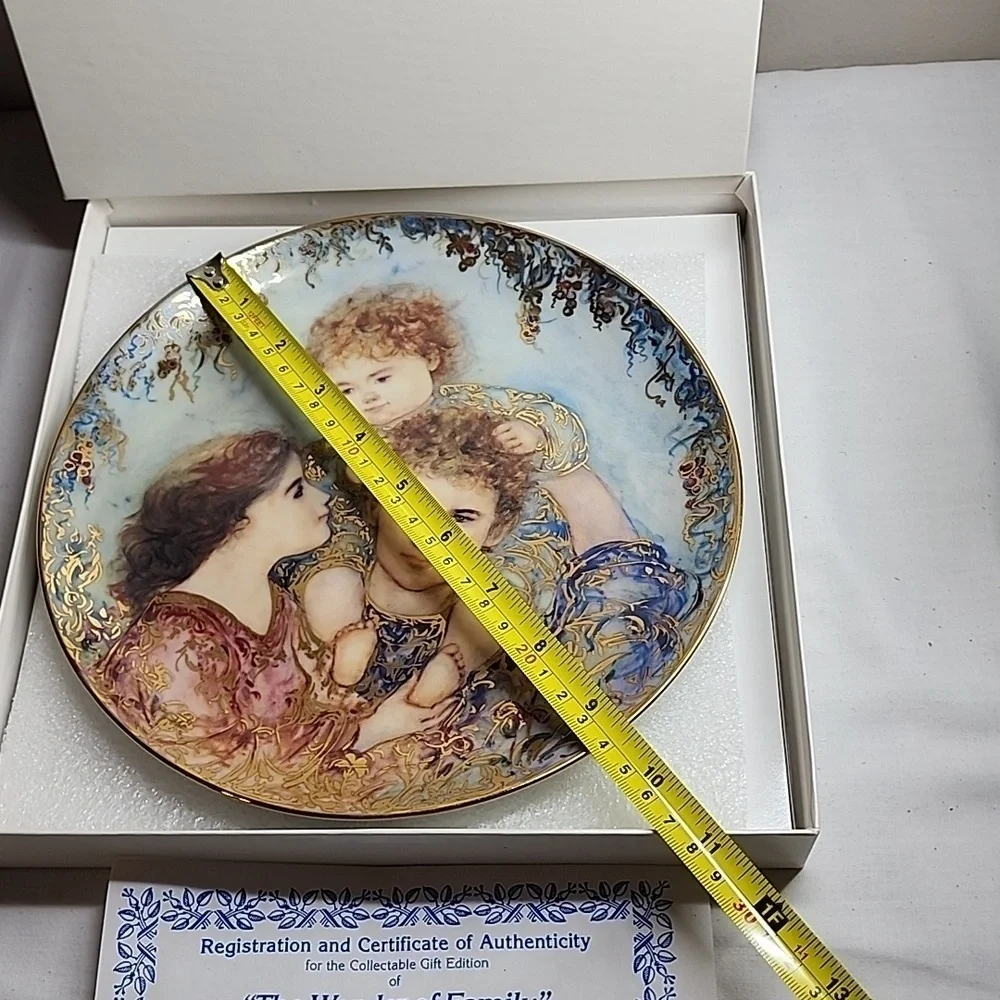Blue and Gold Art Wall Decor with Ethereal Scene